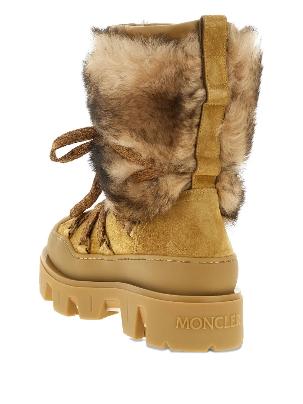 Ботинки на шнуровке с отделкой из овчины, каблук 45 мм Moncler, нейтральный — фото 4