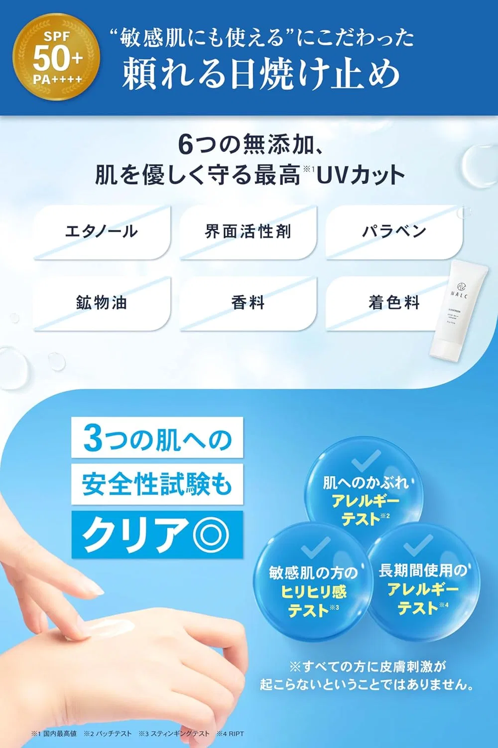 Солнцезащитный гель SPF50+ PA++++ NALC Waterproof 60 г Naruk — фото 3