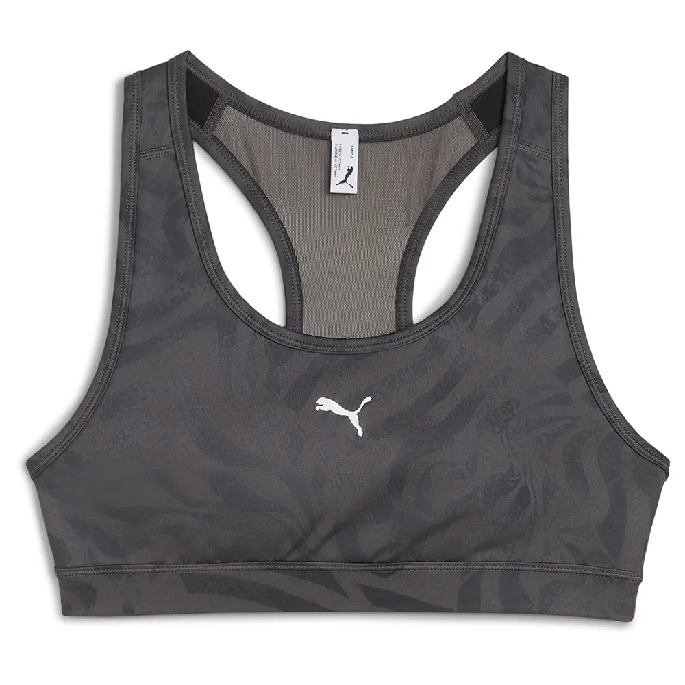 

Спортивный бюстгальтер Puma 4Keeps Padded Ribbon Stripe Print sports bra, серый