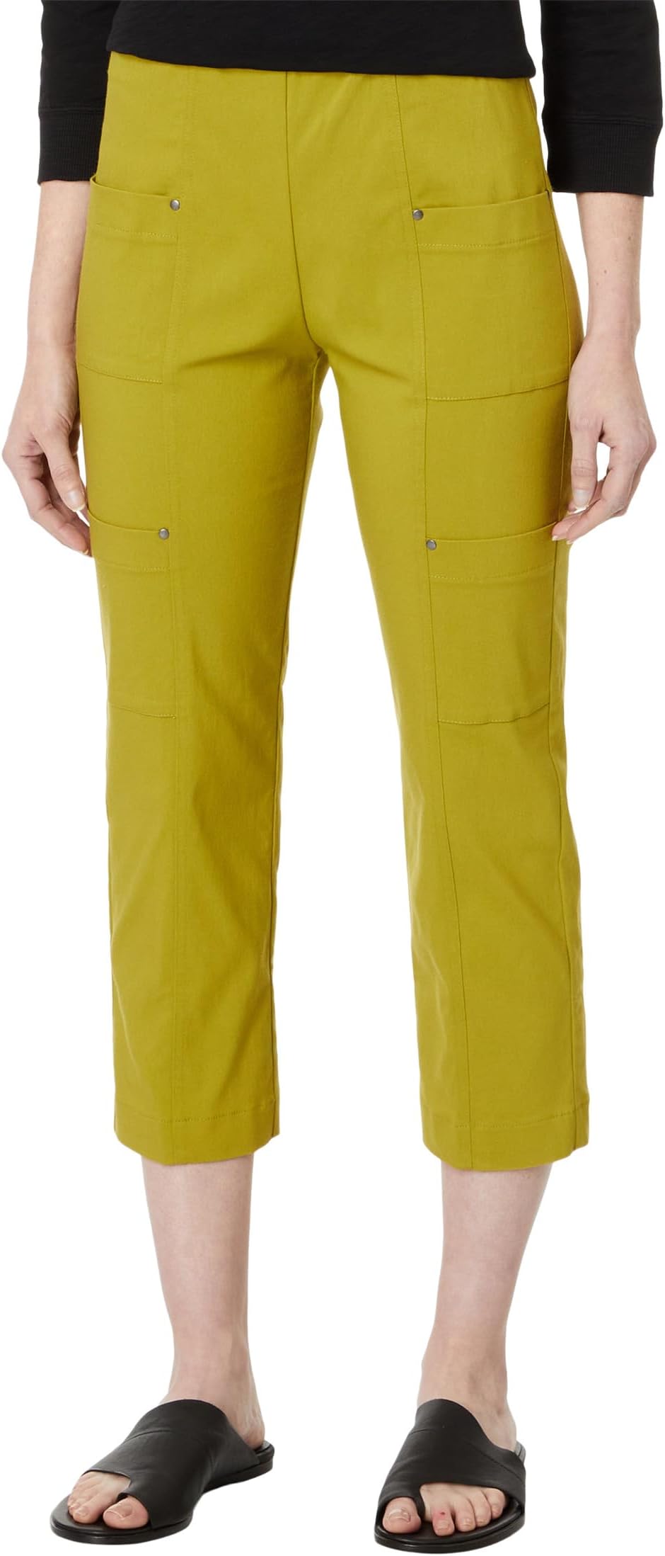 

Брюки Elliott Lauren Control Stretch Pull-On Cropped Cargo Pants, Olive Oil