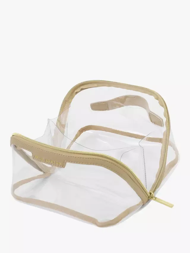 Прозрачная плоская косметичка, светло-бежевый цвет Katie Loxton — фото 2