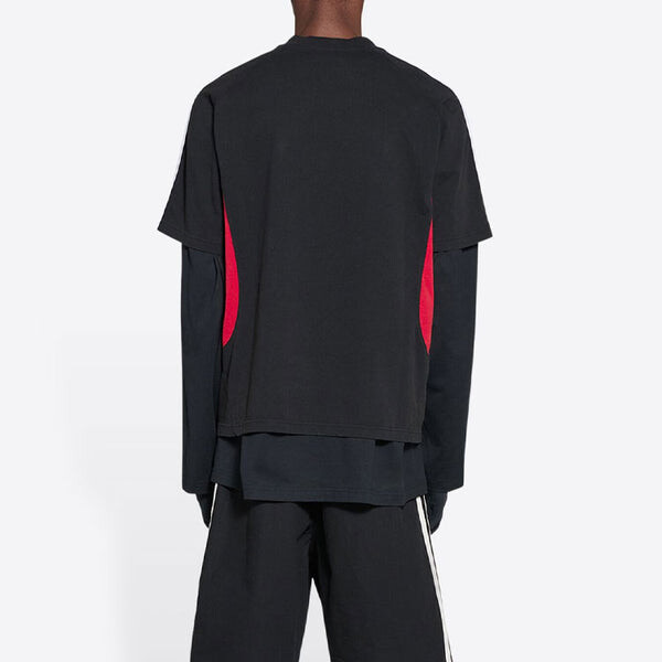 Футболка x adidas t-shirt medium fit 'black red' Balenciaga, черный — фото 4