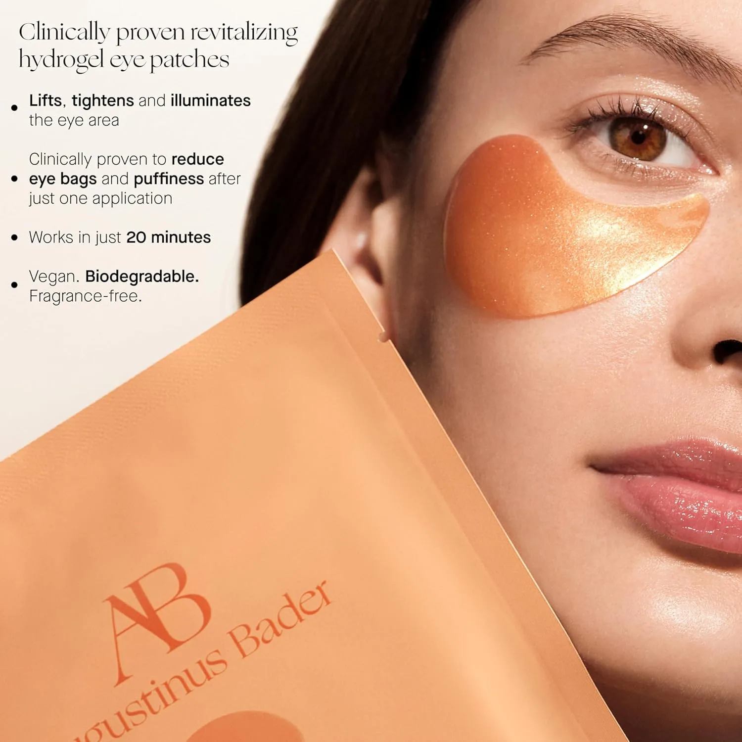 Augustinus Bader The Eye Patches - увлажняющий антивозрастной патч для области под глазами, уменьшает отечность, разглаживает морщинки и осветляет темные круги 6 шт. (1 шт.) — фото 2