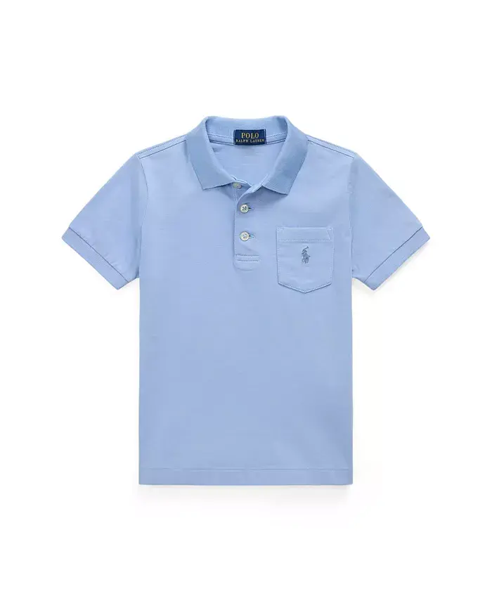 

Детская и мальчиковая поло с карманом из джерси Polo Ralph Lauren, синий