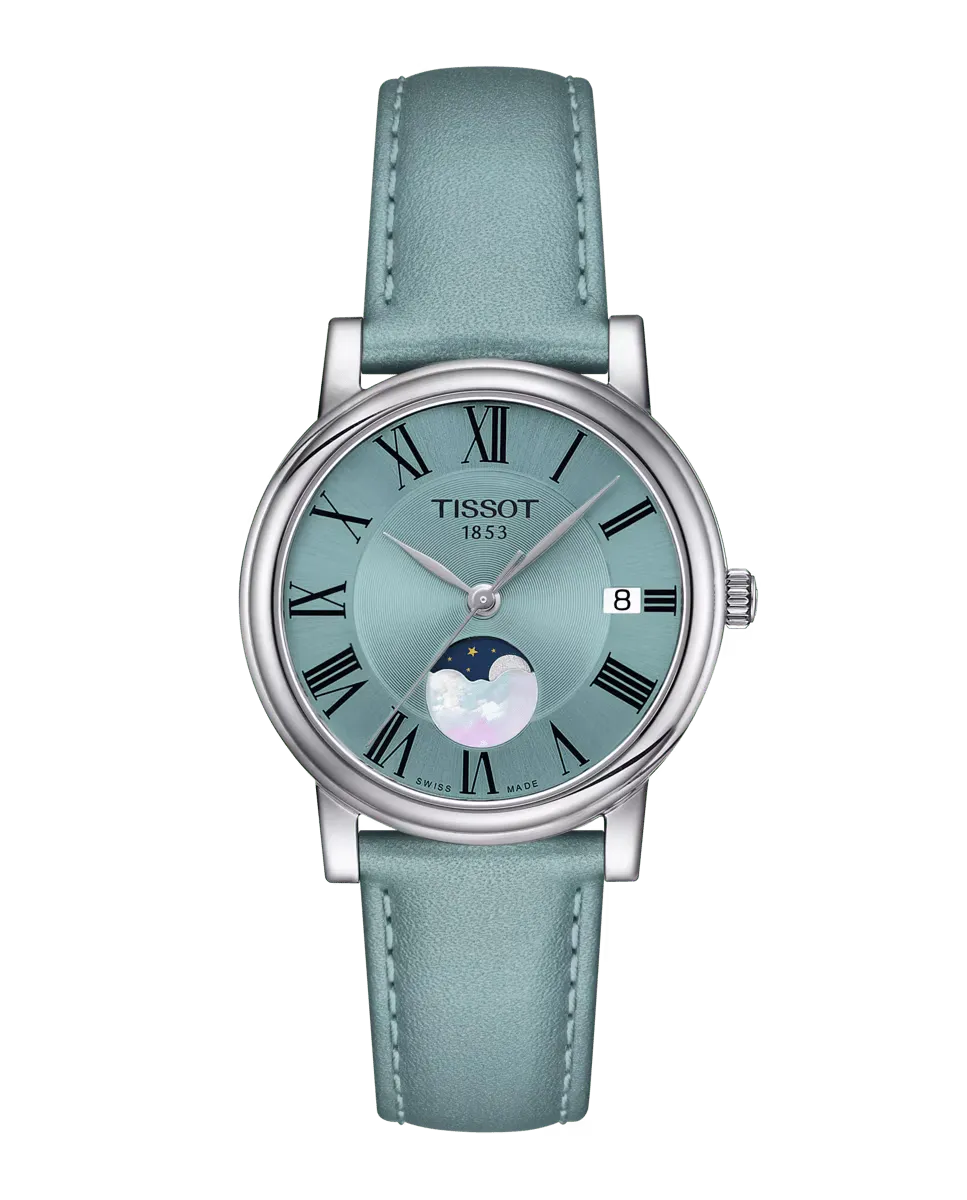 

Женские часы из коллекции Carson из синей кожи Tissot, синий