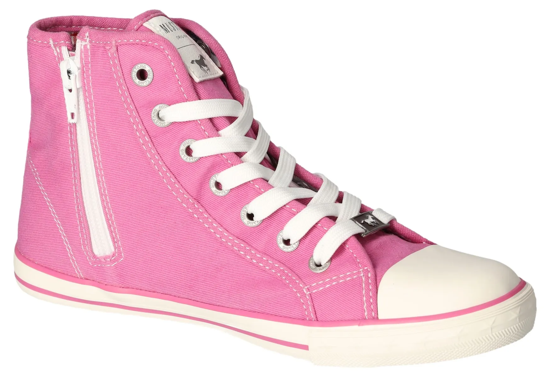 Кроссовки Mustang Shoes "Высокие кроссовки, повседневная обувь", высокие кроссовки, туфли на шнуровке с этикеткой на подошве, цвет Rose — фото 4