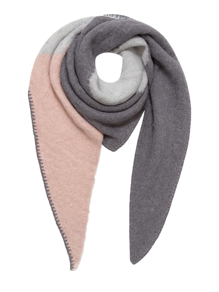 

Шарф в стиле колорблок, современный и теплый, серого цвета Faera