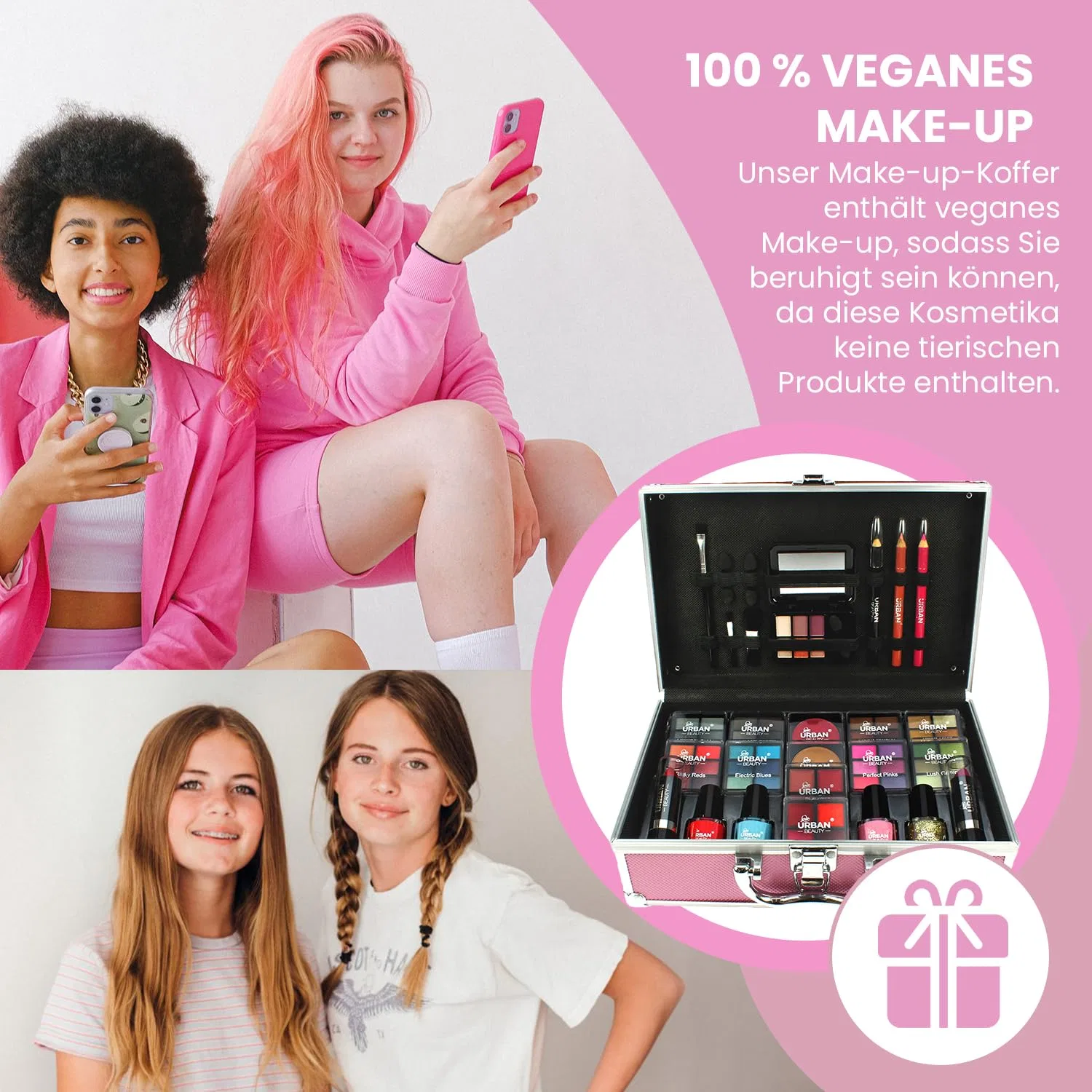 Набор веганской косметики «Hot Pink Vanity Case» из 82 предметов от LOVE URBAN BEAUTY Love Urban Beauty — фото 4
