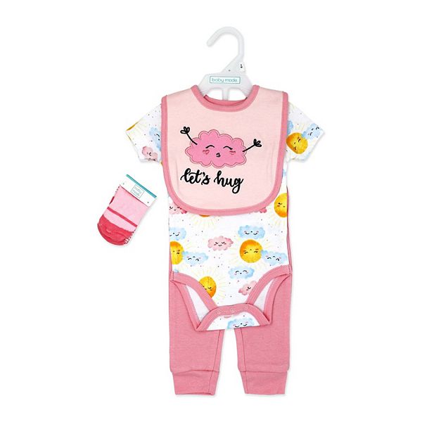 Комплект для девочки: боди, штанишки, слюнявчик и носочки Baby Mode — фото 2