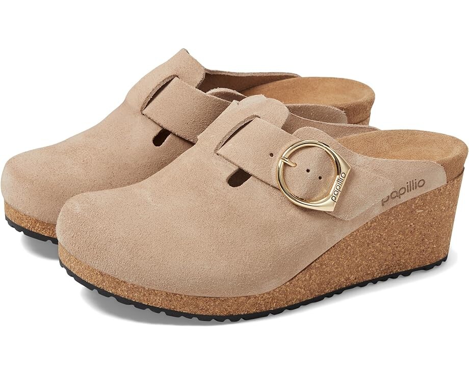 

Сандалии Birkenstock Papillio by Birkenstock Fanny Wedge Clog - Suede, цвет Warm Sand