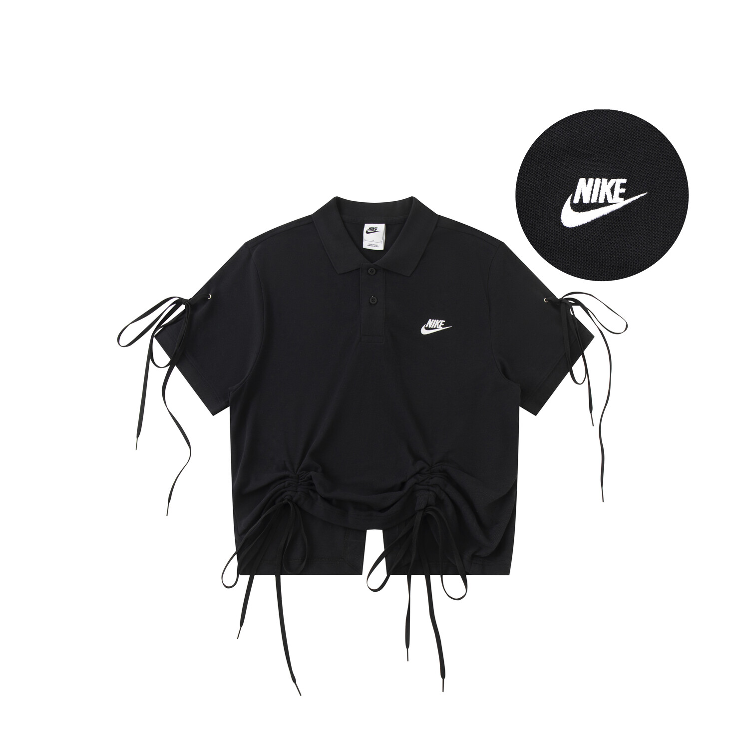 

Рубашка поло унисекс черная Nike, черный