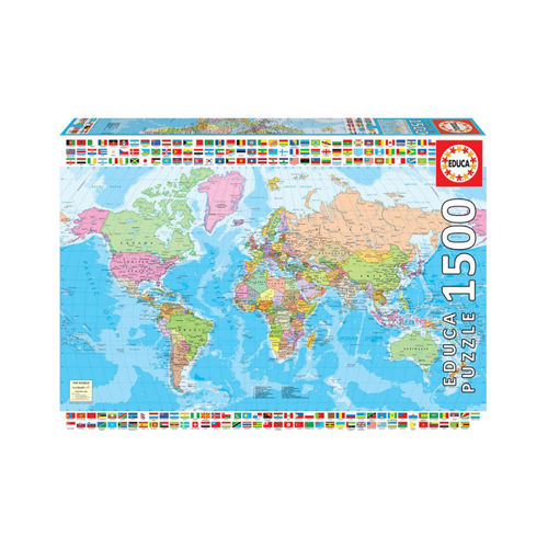 

Пазлы Map Of The World With Flags 1500Pc Jigsaw Puzzle