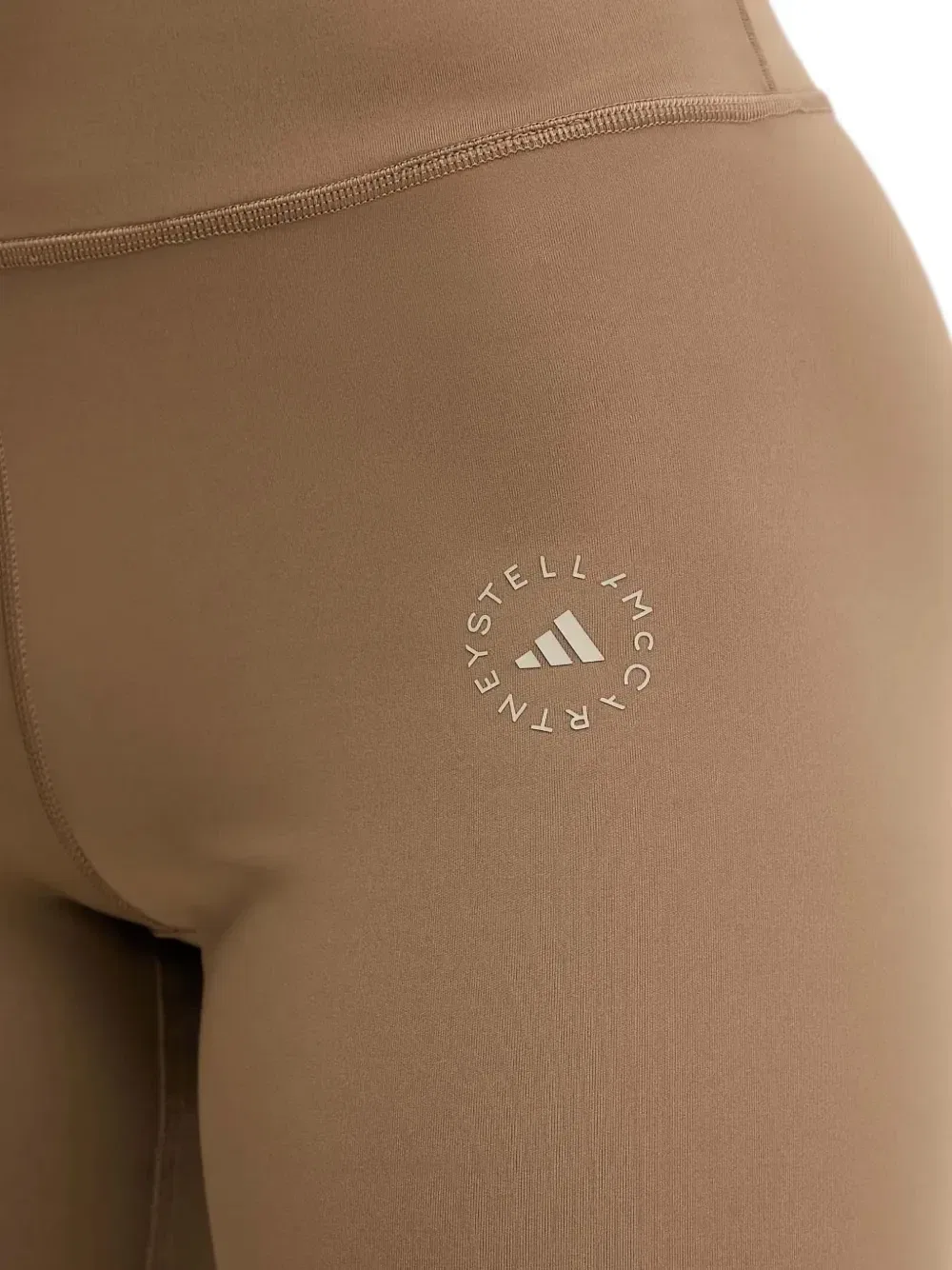 Шорты с завышенной талией и логотипом Adidas by Stella McCartney, бежевый — фото 4