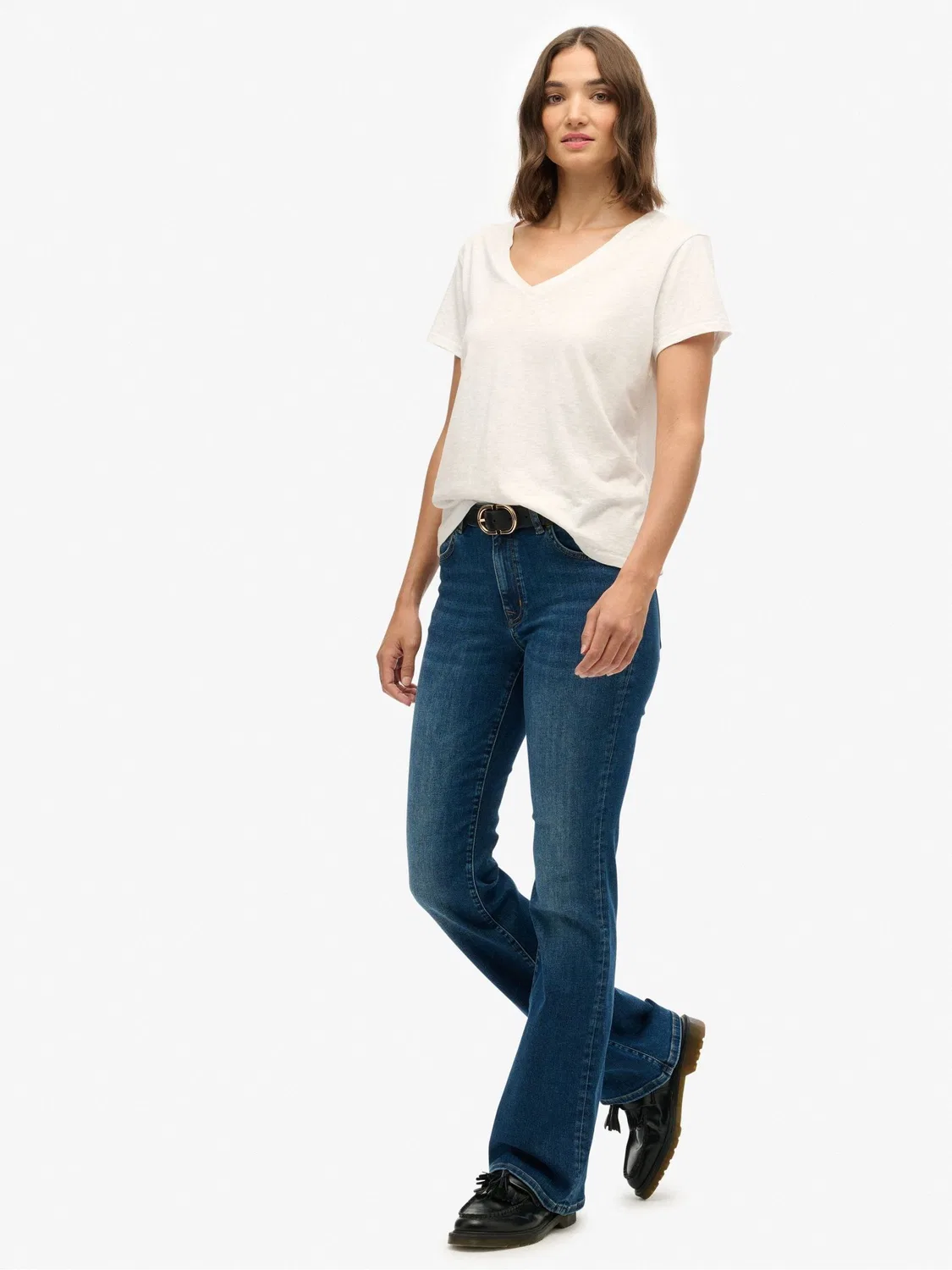 Джинсы клеш Superdry Mid Rise Flare Jean, синие — фото 2