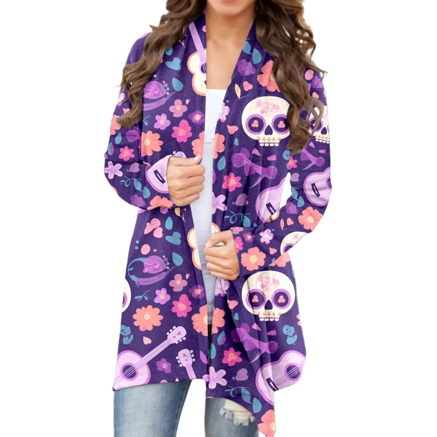 Женский кардиган с длинным рукавом Halloween Cardigan, Dark Purple-F