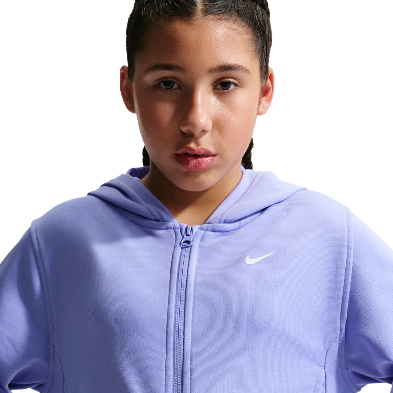 Толстовка на молнии для мальчиков Dri-FIT Full-Zip Fleece Nike, цвет Light Thistle/Light Thistle/Black — фото 3