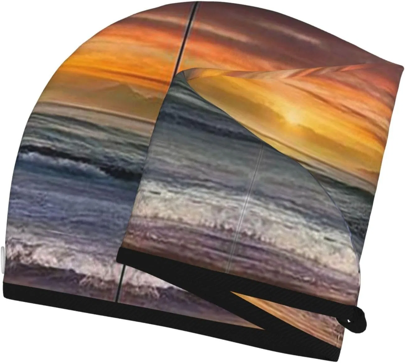 Шапочка для душа Sunset Beach Coral Fleece, OCELIO, 64x26 см, Sonnenuntergang Strand — фото 3