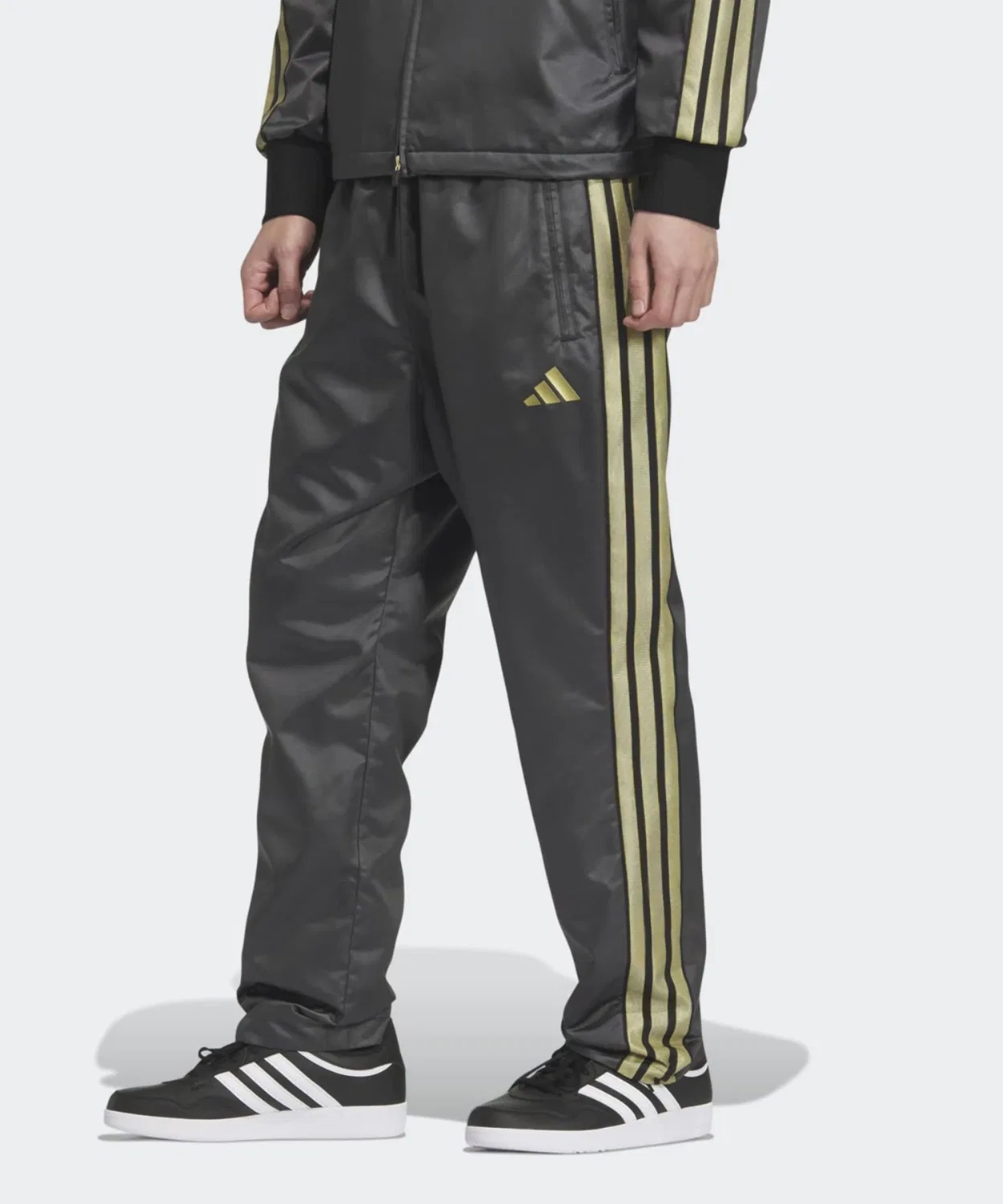 Мужские спортивные штаны с утеплением Climawarm, модель Stadium Gold, Adidas, Black×Gold