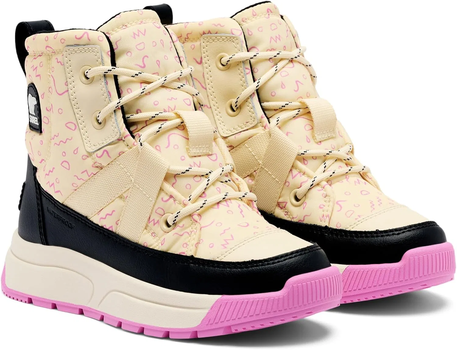 Детские зимние ботинки для девочек Whitney III Mid Waterproof, Honey White/Black — фото 2