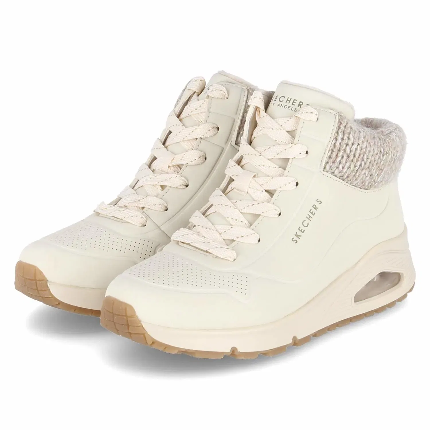 Кроссовки высокие на шнуровке Skechers, бежевый