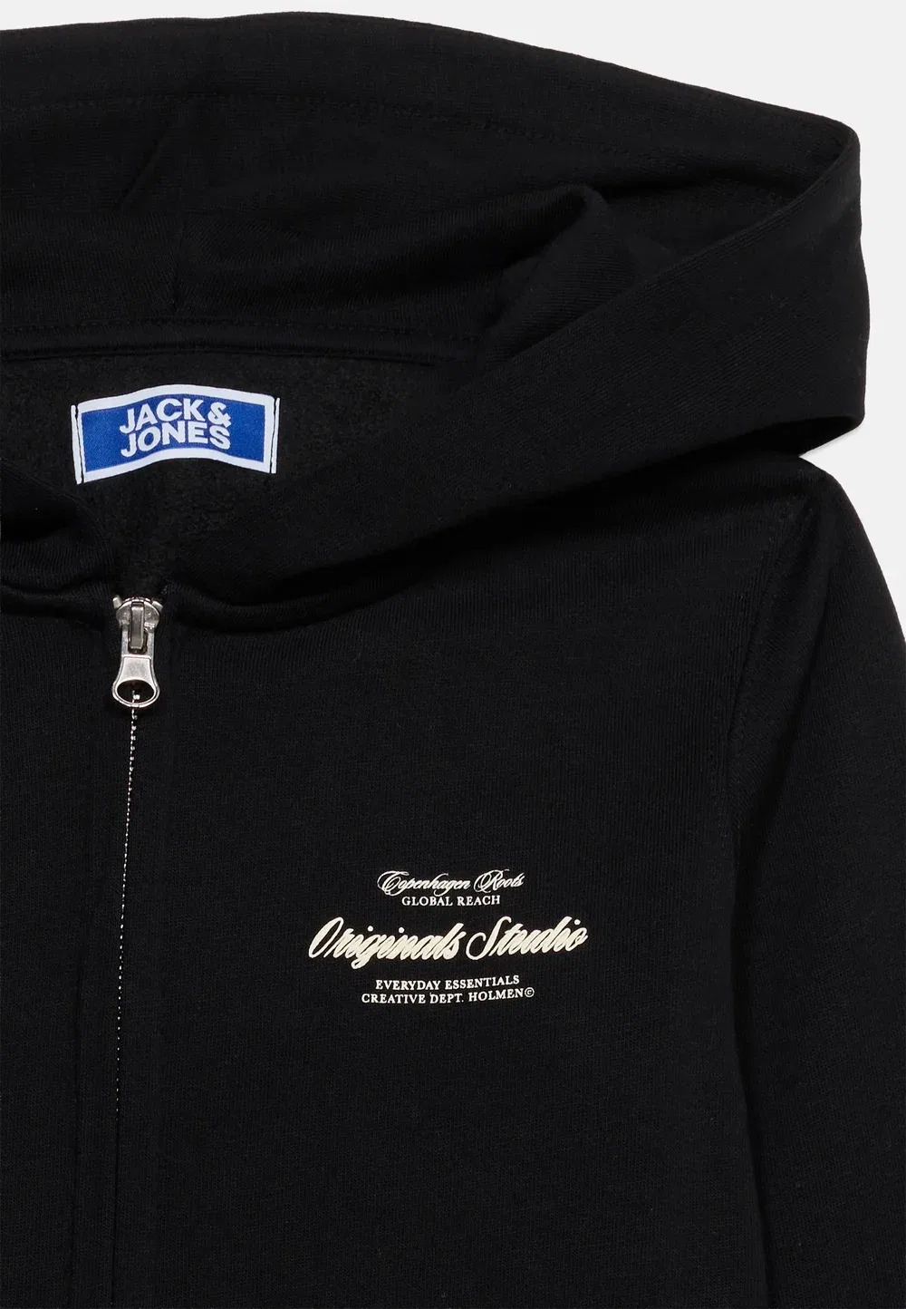 Толстовка на молнии с капюшоном и опечаткой Jornorrebro Jack & Jones Junior, Black — фото 4