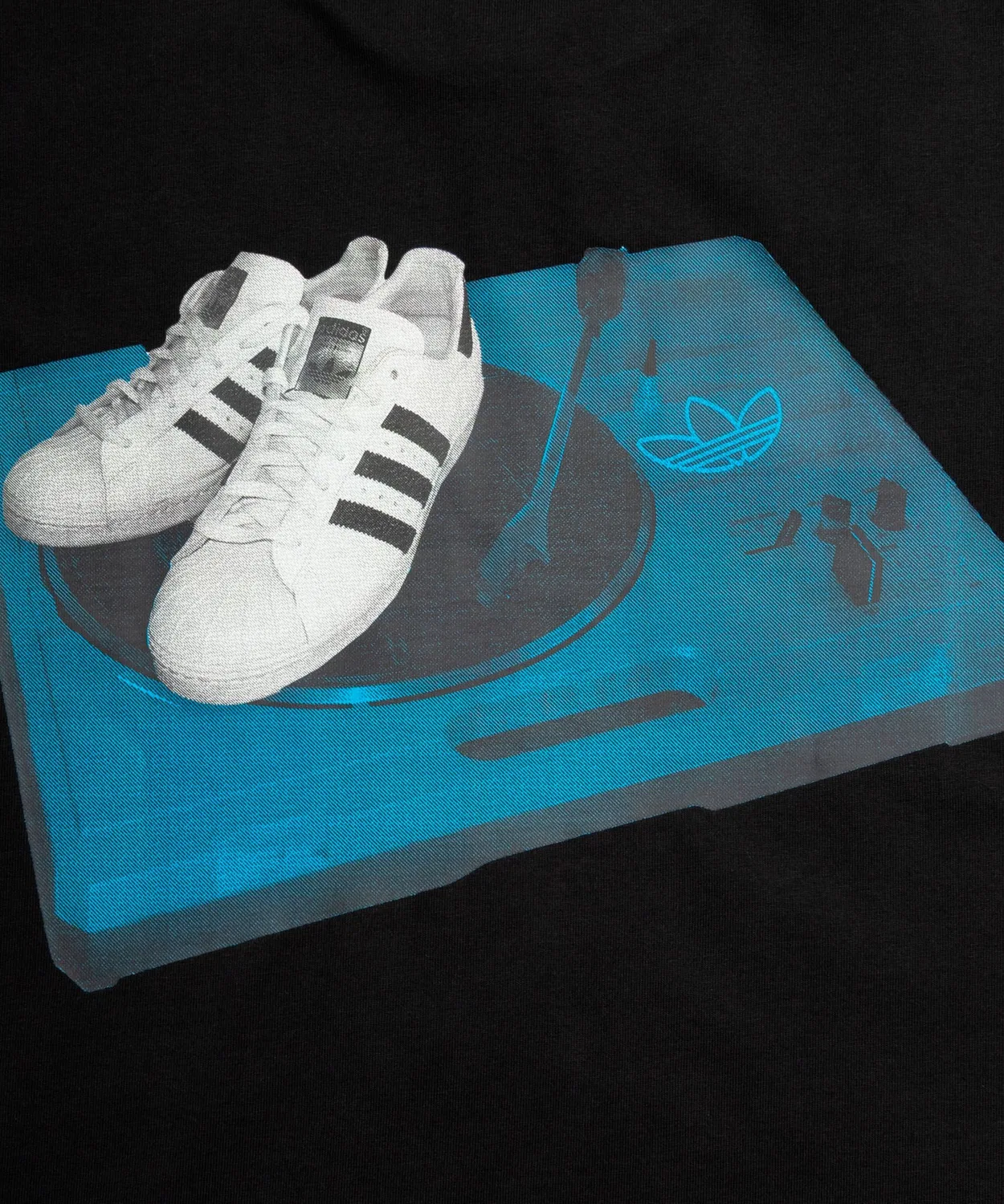 Мужская футболка с графическим принтом Turn Table Tee Adidas, Черный — фото 3