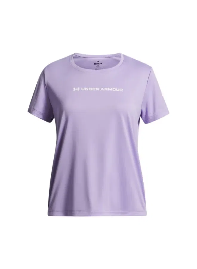 Футболка с принтом Tech Wordmark Under Armour, лавандовая — фото 2