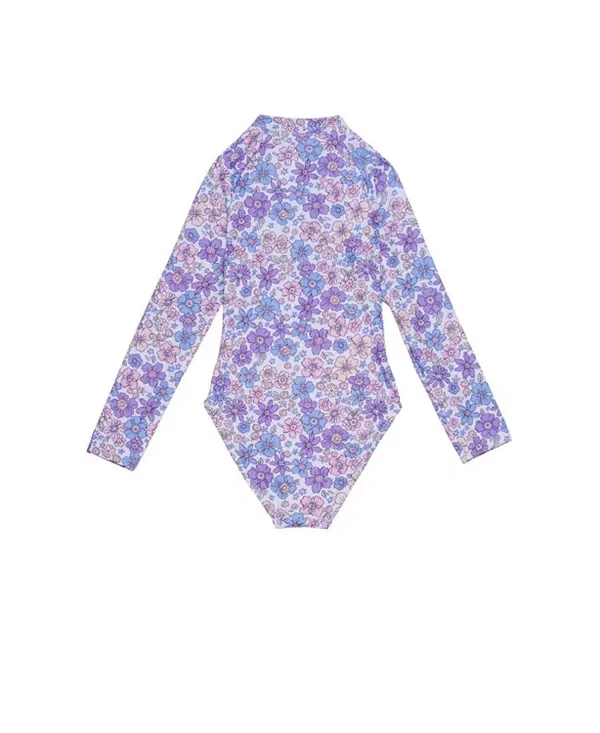 Детский купальник для девочек с длинным рукавом Vintage Flower Gottex Kids, Multi-Violet — фото 2