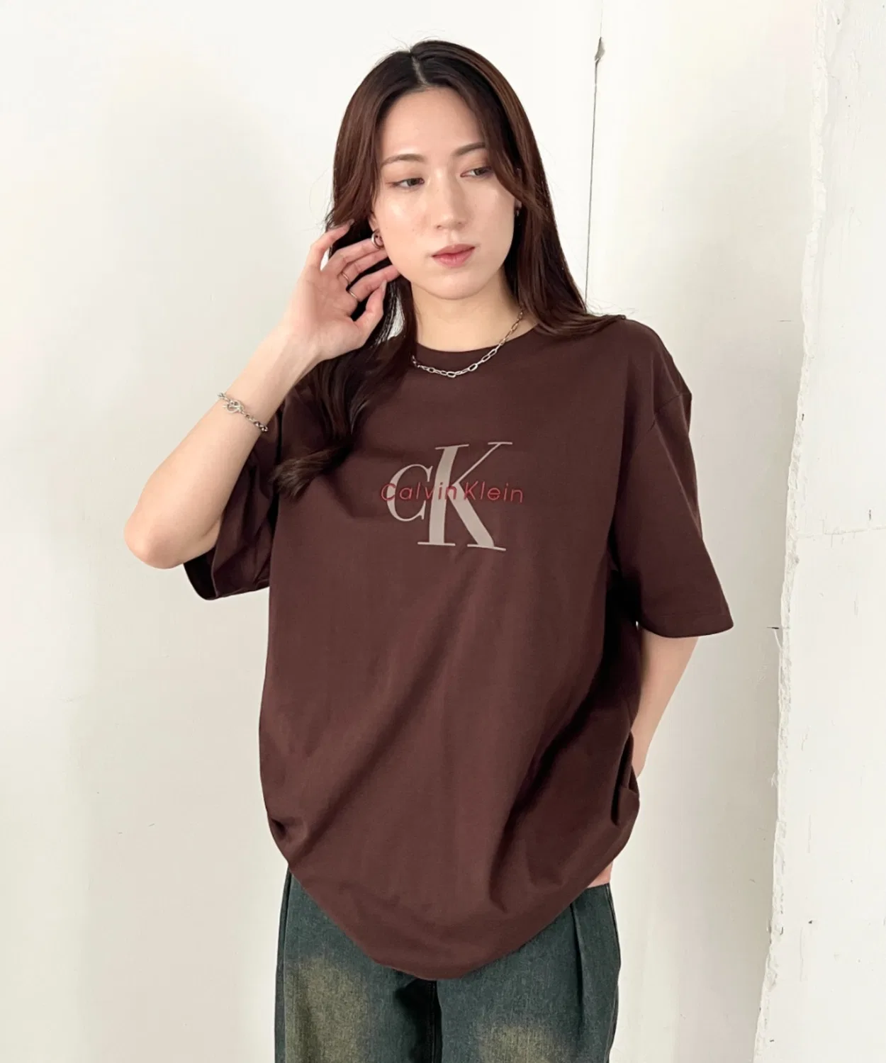 Мужская футболка с длинным рукавомMonologo Tee Calvin Klein, Light Blue — фото 2