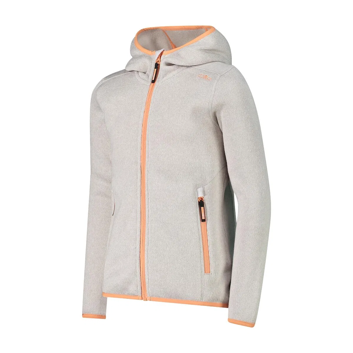 Детская флисовая куртка с капюшоном Fix Hood Cmp, Weiss Beige Orange — фото 3