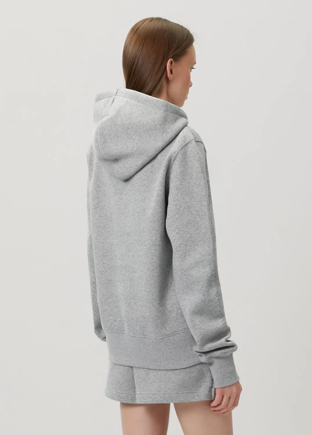 Свитшот с капюшоном Nike Phoenix Fleece, черно-серый — фото 4