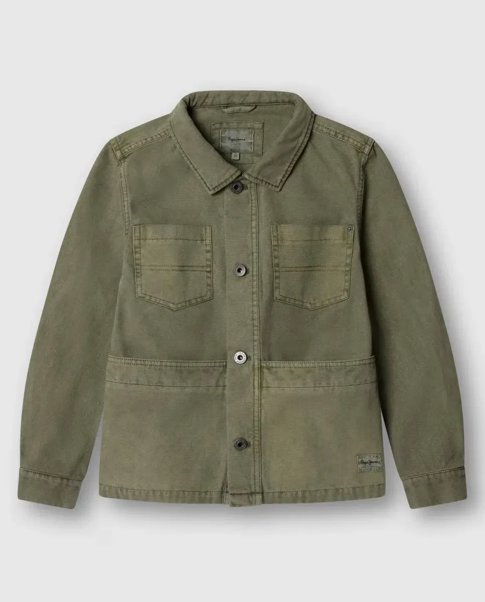 Детская куртка-сафари для мальчиков с четырьмя карманами Leo Pepe Jeans, Verde Militar