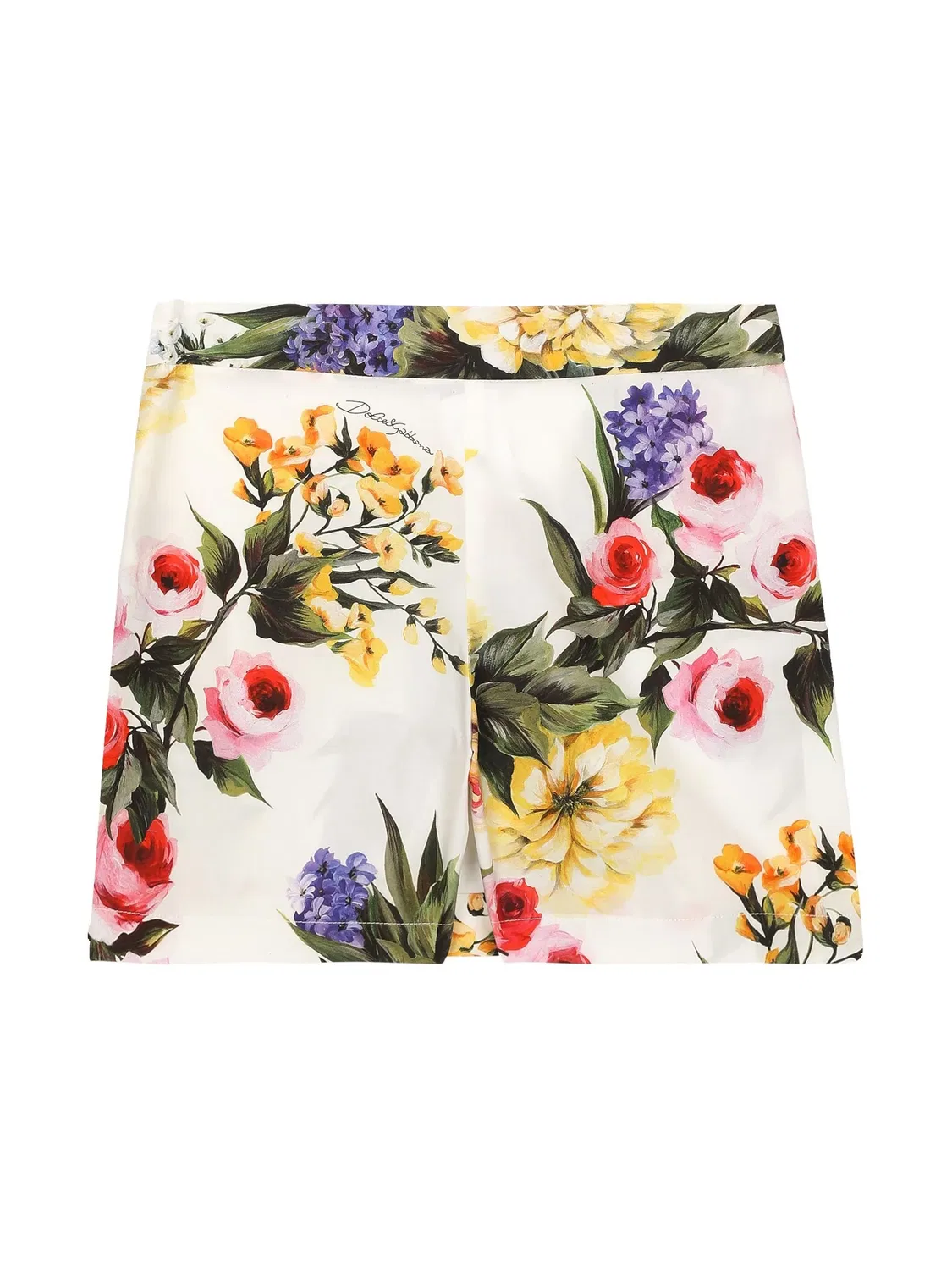 Шорты из поплина с цветочным принтом Dolce & Gabbana, белый — фото 2