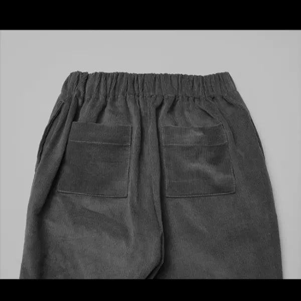 Брюки из вельвета базовые, Dodo basic corduroy long pants, La Maison De Dodo, charcoal — фото 3