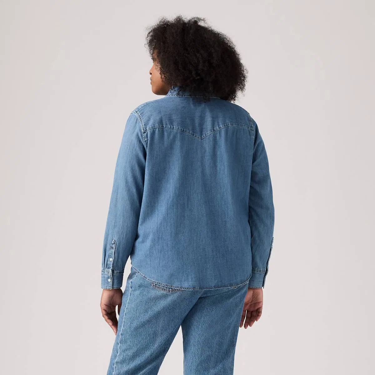 Классическая рубашка в стиле вестерн (большой размер) Levi's, Mighty Fine - Medium Wash — фото 3