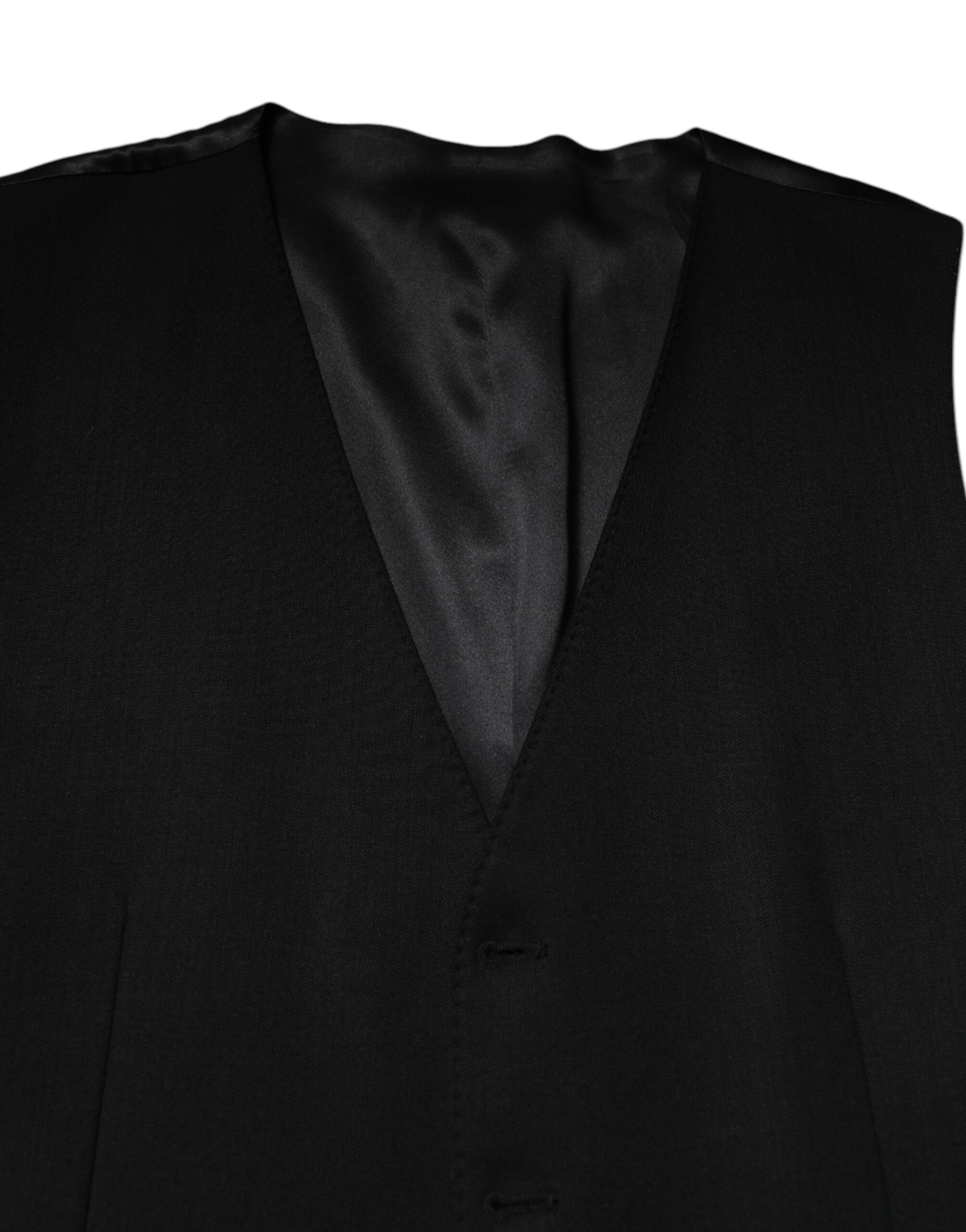 Черный шерстяной жилет для мужчин Dolce & Gabbana, Black — фото 4