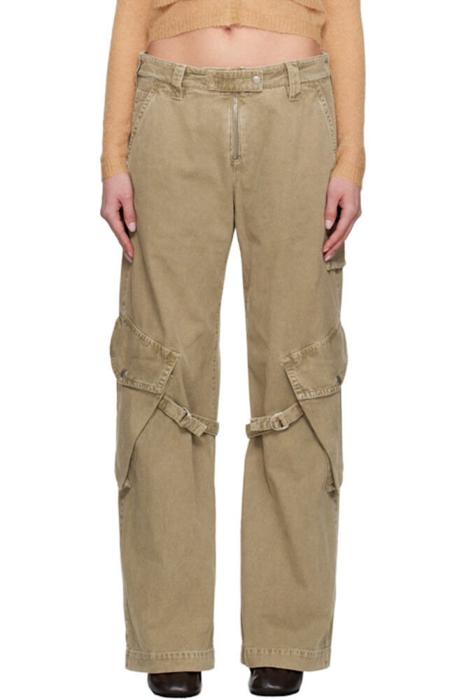 

Бежевые холщовые брюки-карго Acne Studios