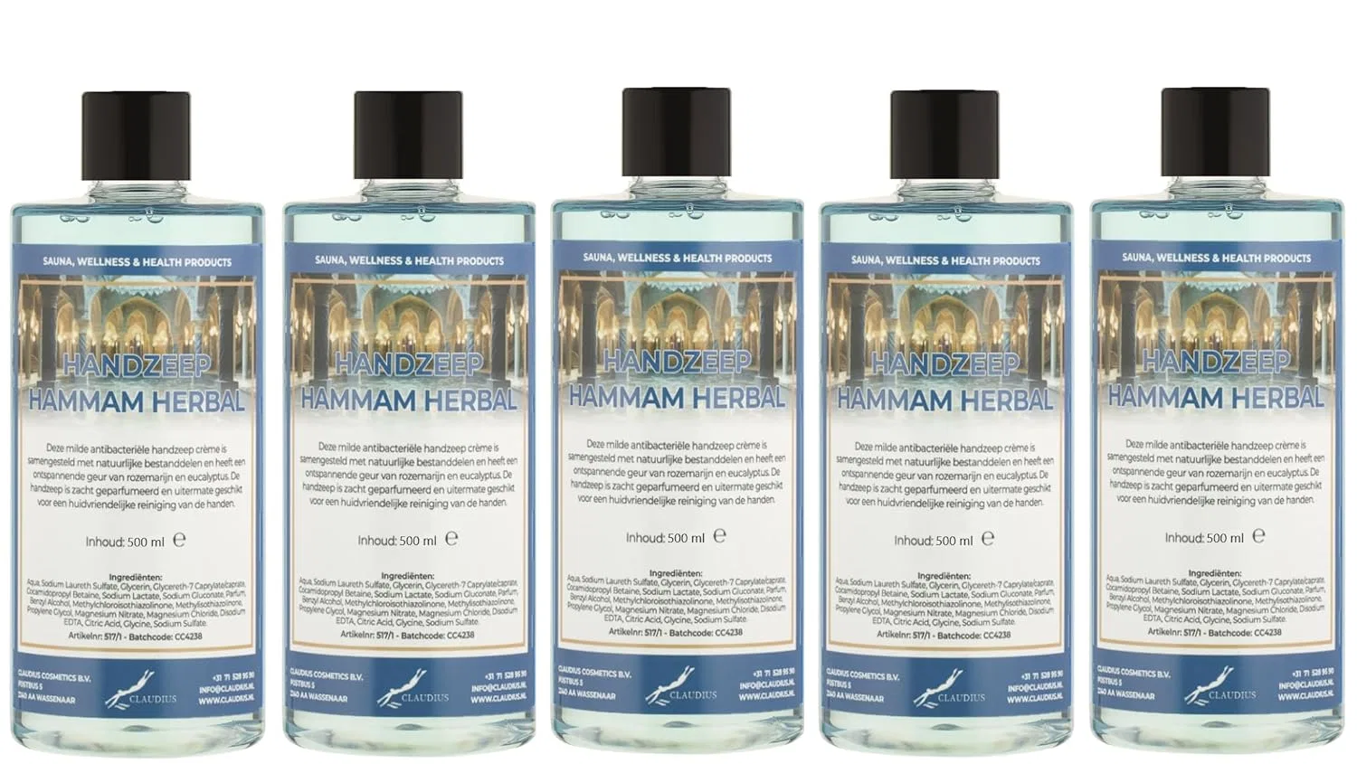 Жидкое мыло для рук Hammam Herbal, Claudius, набор 5 шт, 500 мл