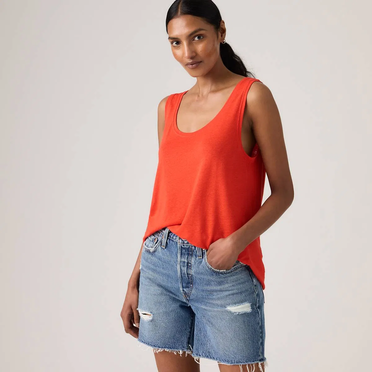 Льняная майка с вырезом «Лори» Levi's, Signal Red - Red