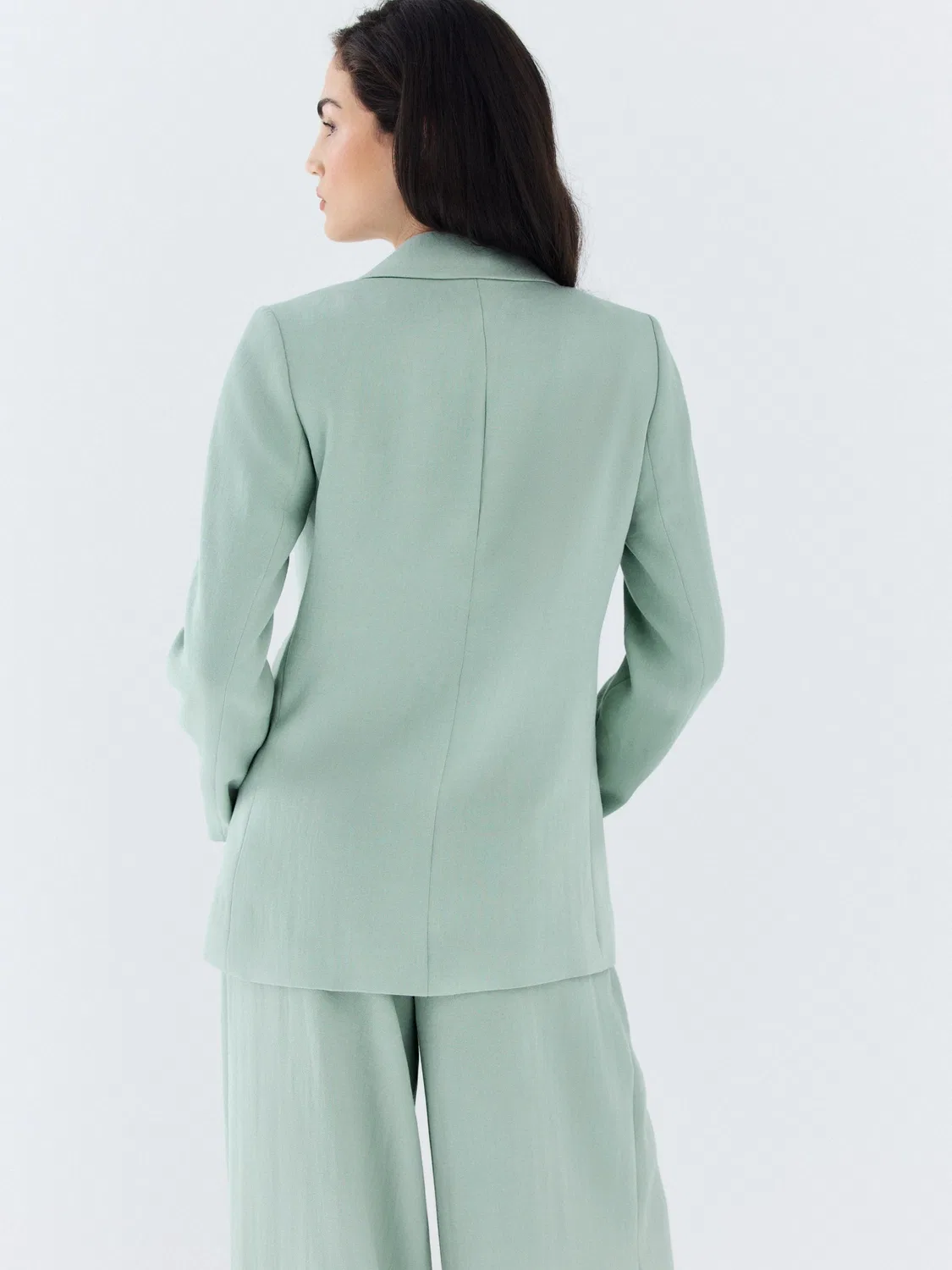 Блейзер однобортный из жатой ткани, Sage Green Next — фото 2