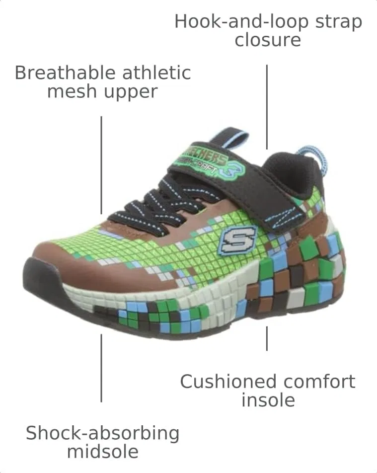 Детские кроссовки для девочек Mega-Craft 3.0 Skechers, Brown/Multi — фото 3