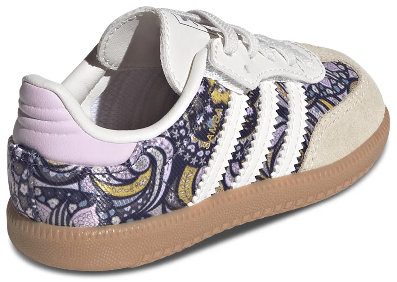 Кроссовки для мальчиков Samba OG Adidas Originals x Liberty London, цвет Orchid Fusion/Gum/Core White — фото 3