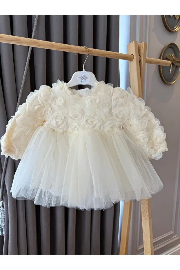 Детское платье для девочек с принтом Babyaden embossed floral christmas christmas costume mevlüt birthday evening dress Baby Aden, Nude Color