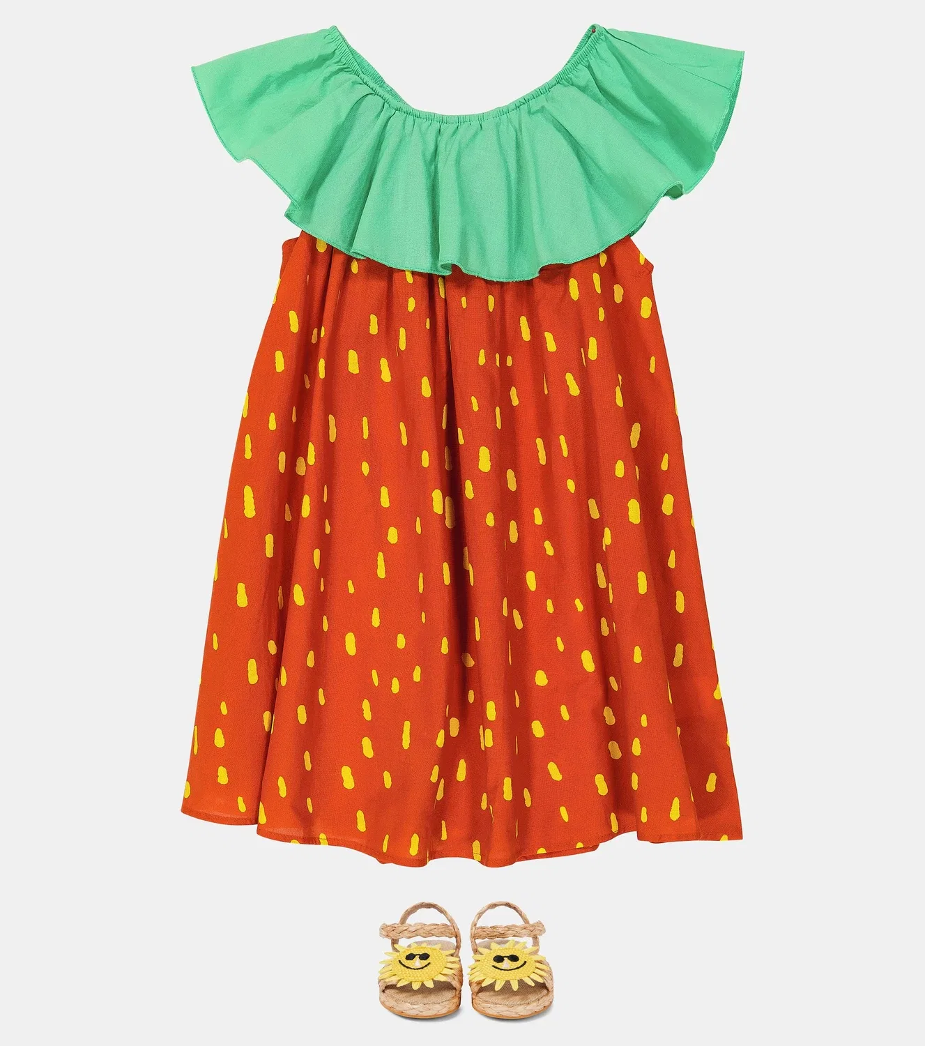 Платье хлопковое Stella Mccartney Kids, красный — фото 2