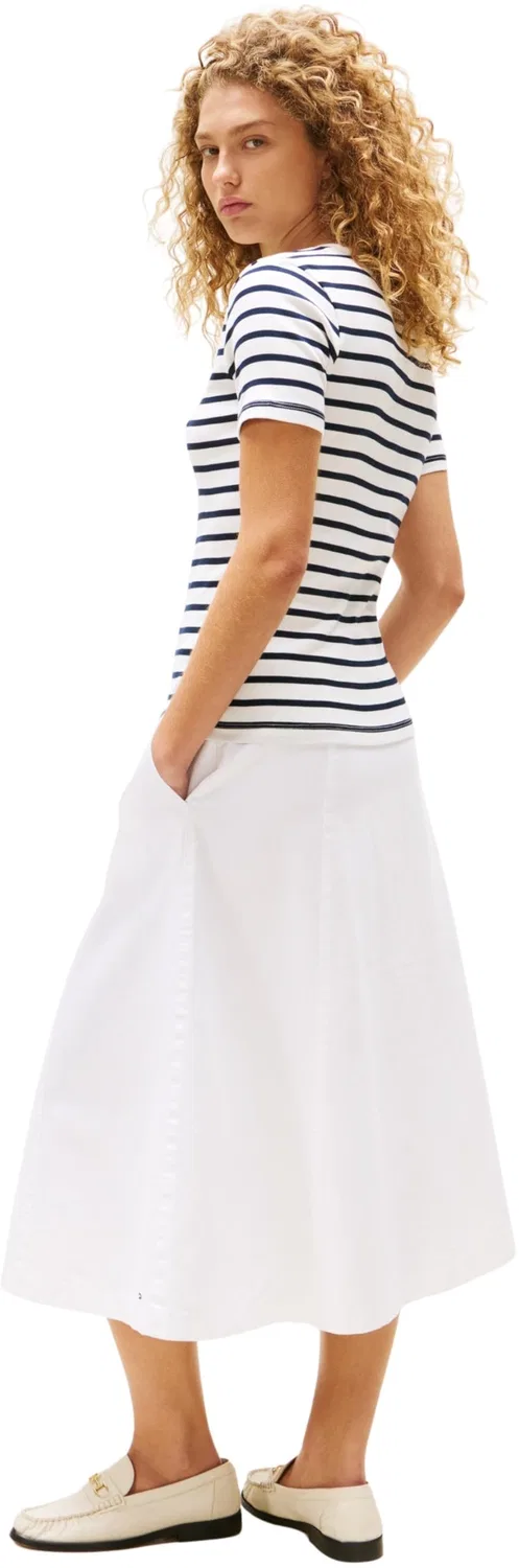 Женская футболка с коротким рукавом Slim Cody Tommy Hilfiger, White (Breton/Ecu/Dark Night Navy) — фото 2