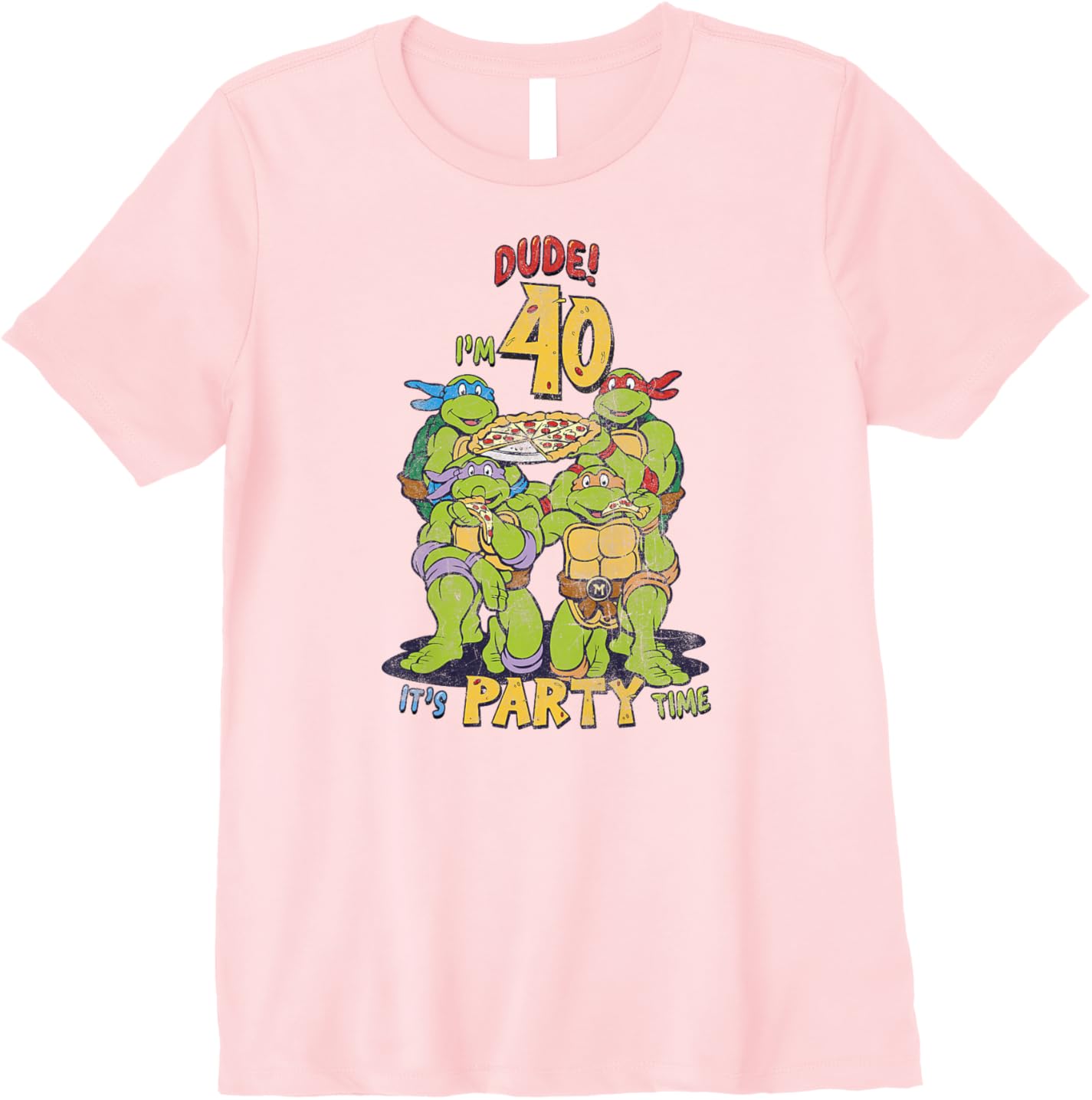 

Женская футболка Teenage Mutant Ninja Turtles 40th Birthday Pizza Party Premium, розовый