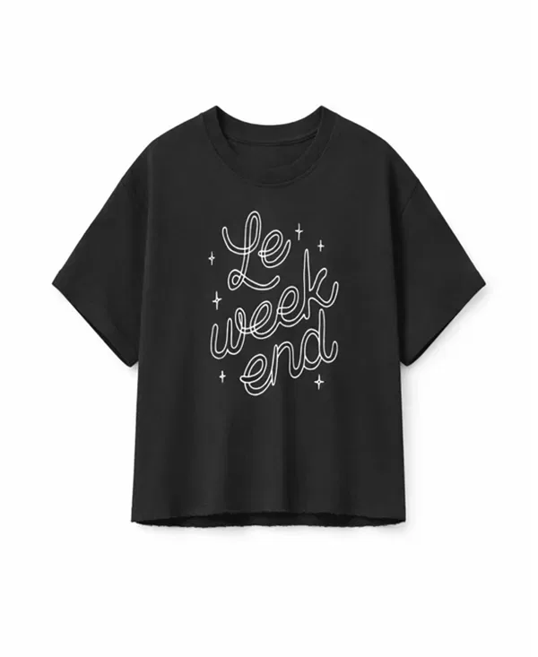 Детская футболка оверсайз с коротким рукавом Le Weekend Crop Prince Peter Collection, черный