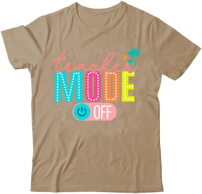 Футболка с принтом Teacher Mode Off Unisex, Khaki