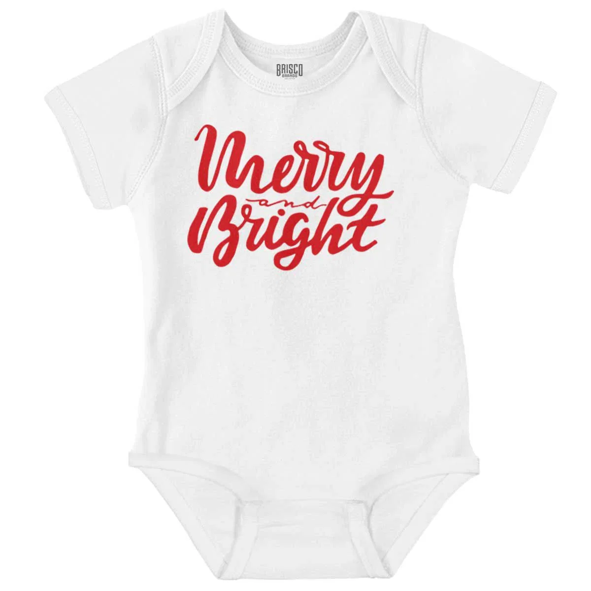 Детский боди-комбинезон с принтом Classic Christmas Merry and Bright Brisco Brands, White