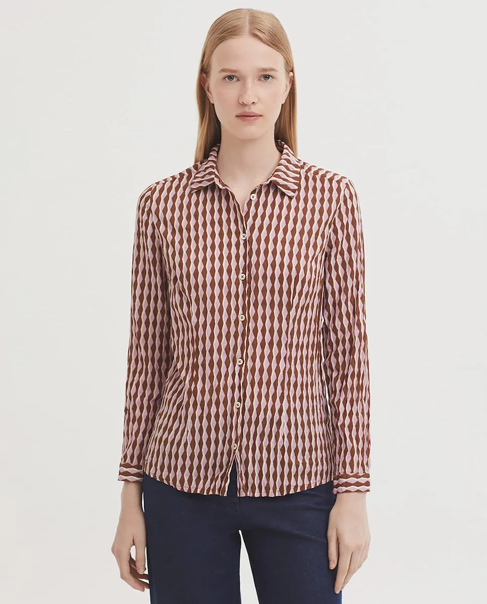 

Женская рубашка 100% хлопок с геометрическим принтом Nice Things, розовый